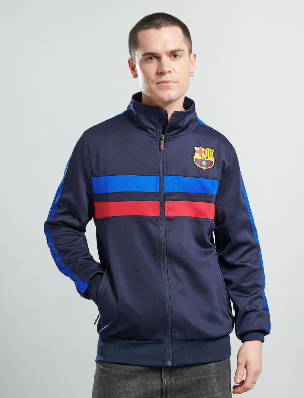 Official FC Barcelona Track Jacket - Navy - The World Football Store