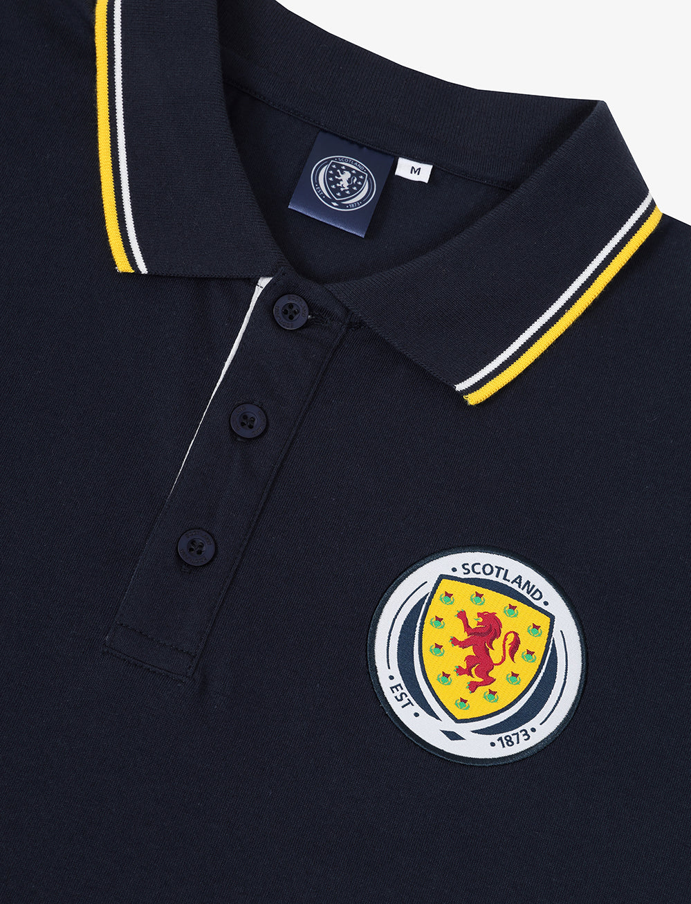 Official Team Scotland Tipped Polo - Navy - The World Football Store