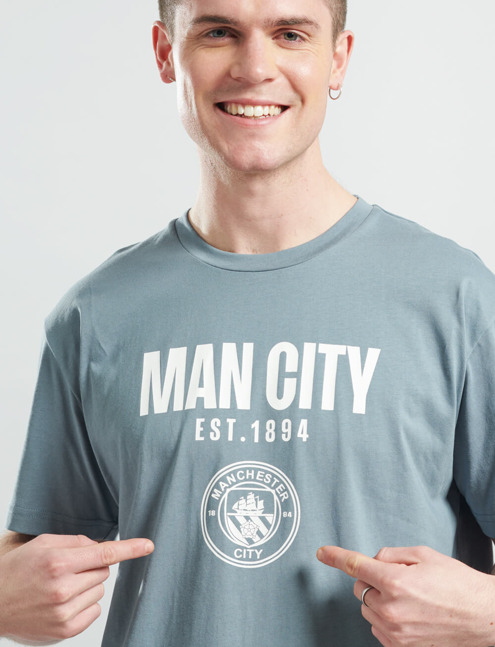 Official Manchester City Graphic T-Shirt - Grey - The World Football Store