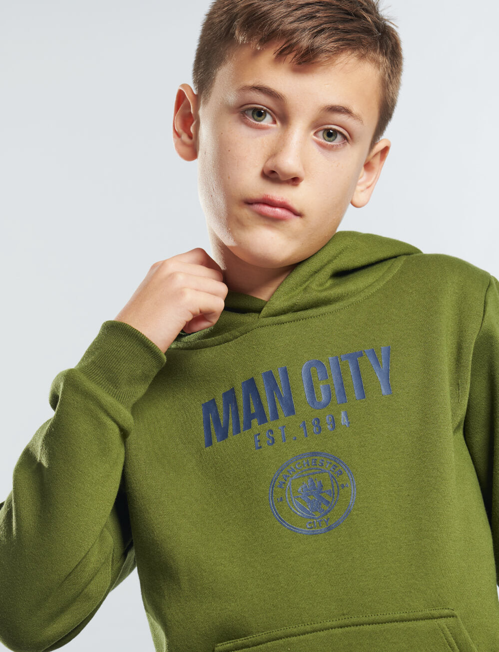 Official Manchester City Kids Logo Hoodie - Cypress - The World Football Store