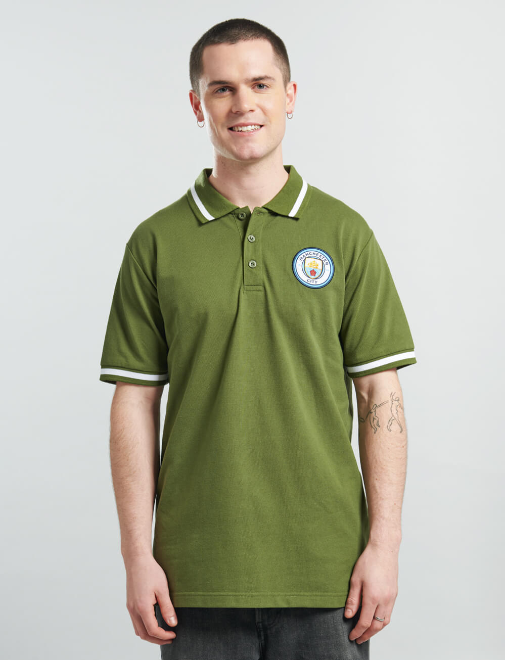 Official Manchester City Tipped Polo - Cypress - The World Football Store